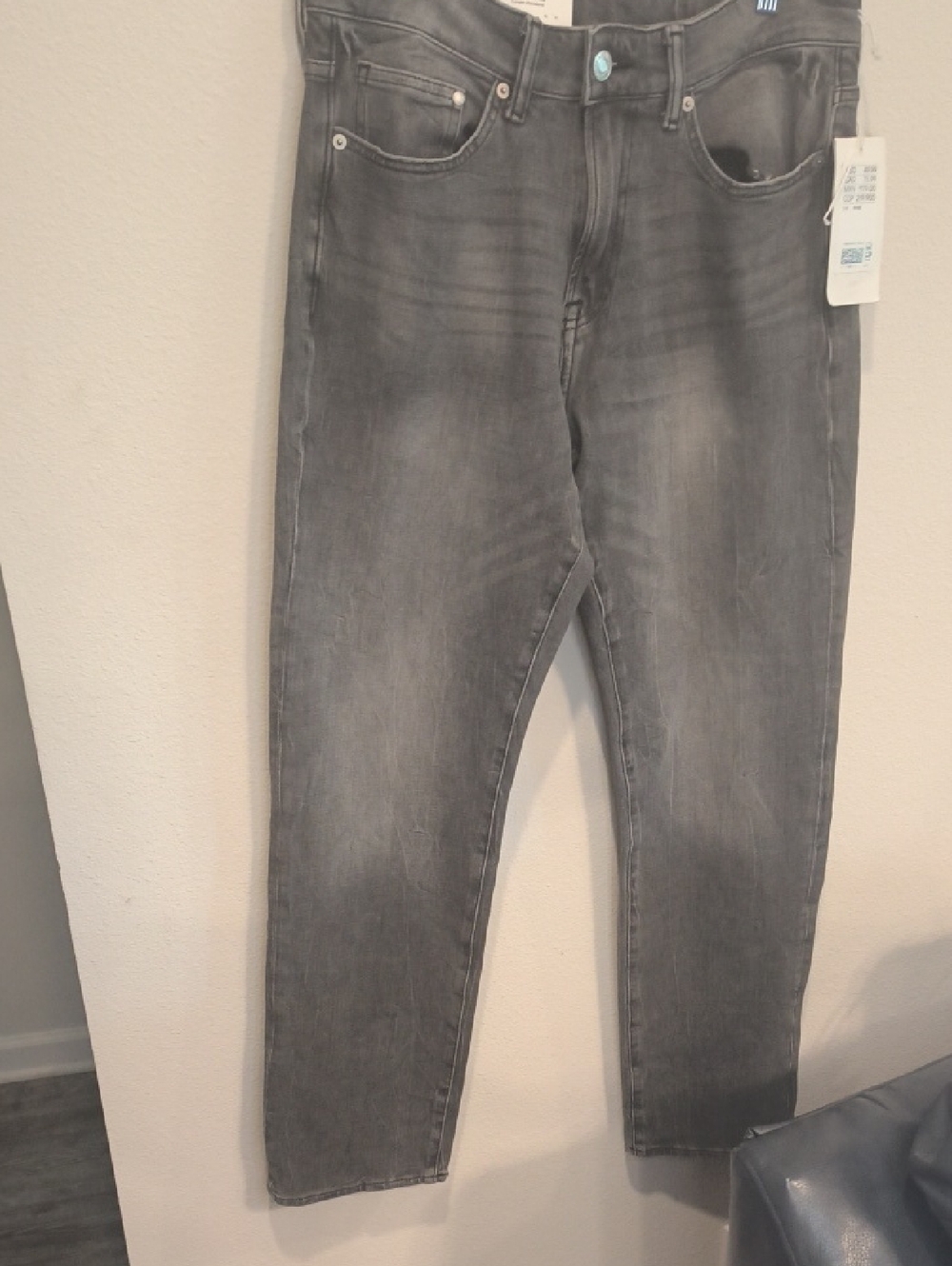 H&M Men's Slim Grey Washed Jeans Stretch 31w 32l